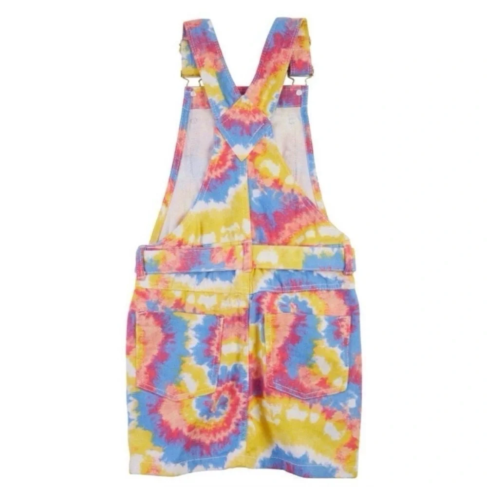 Girls' Vibrant Tie-Dye Overalls